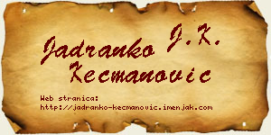 Jadranko Kecmanović vizit kartica